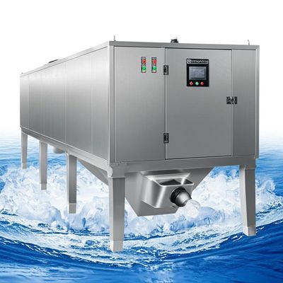 comprare 53.8kw Refrigerating Capacity Freshwater Flake Ice Machine with 1.5-2.5mm Ice Thickness and 500KG Storage Capacity online manufacture
